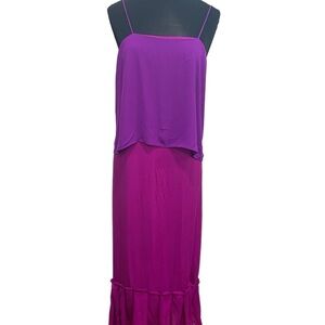 diane von furstenberg Silk Elia Purple midi Dress sz:2
